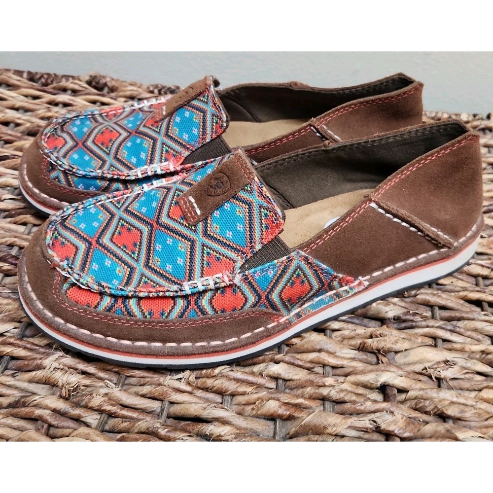 Ariat Women's Azteca Cruiser Slip‎ On Shoes Brown Suede Loafers Size 7B US